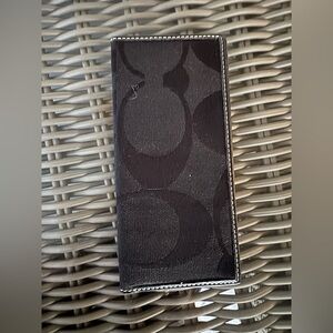 Coach Black Signature Canvas Phone Wallet Case